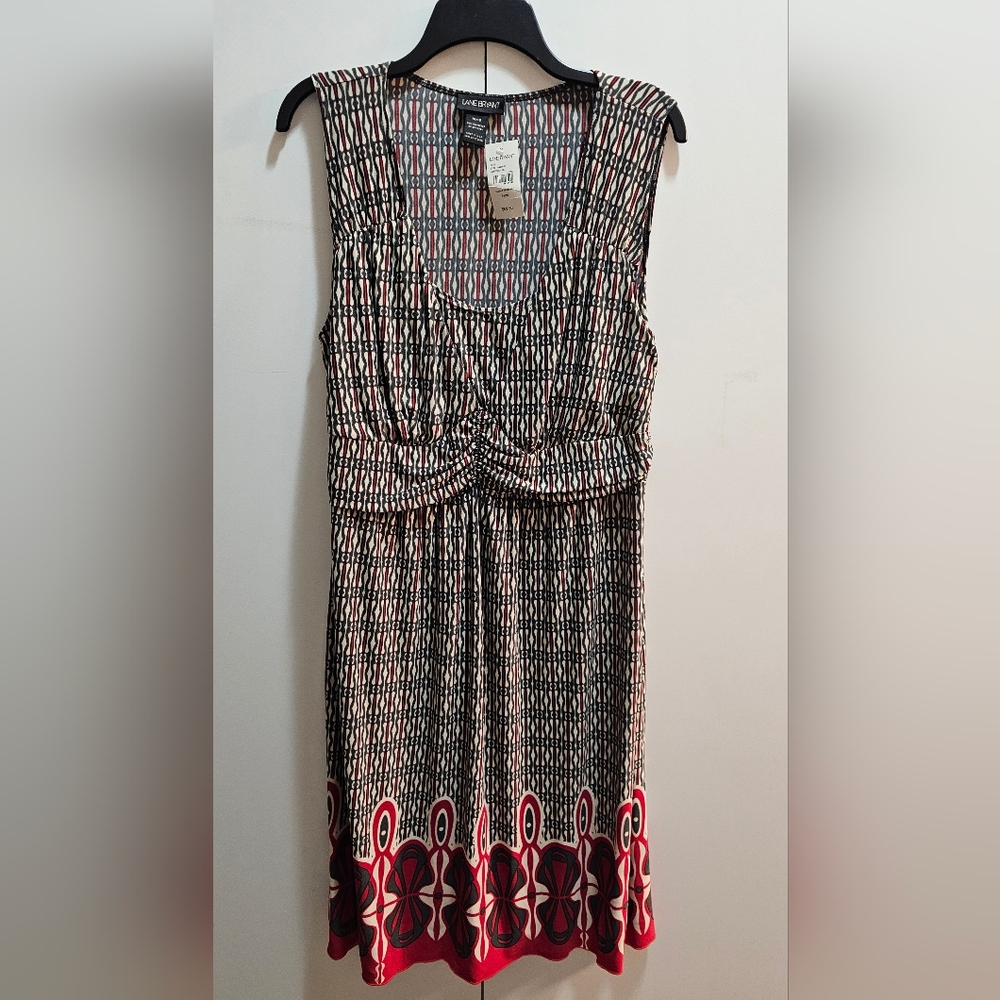 Lane Bryant Geometric Dress with Red and Blue